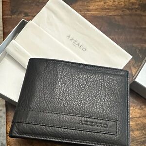 AZZARO Vera Pelle Black Leather Wallet for Men.